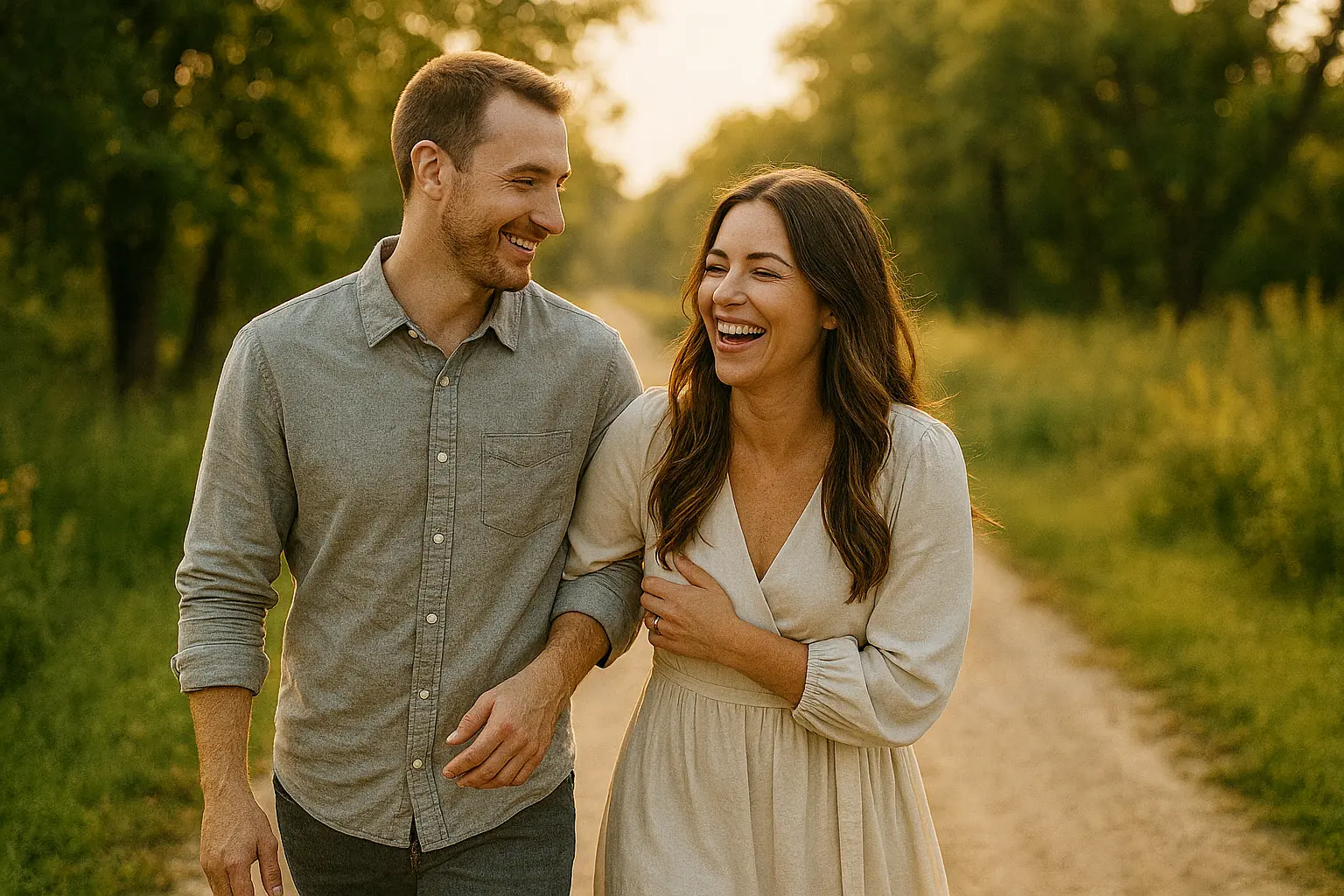 Happy couple finding clarity and peace in their relationship